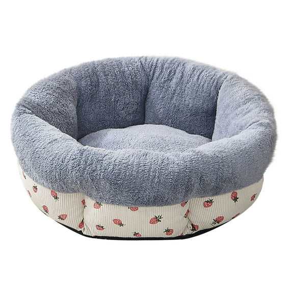 YIMWNYI New Round Thickened Warm Washable Winter Pet Bed – Soft Velvet Dog Bed with Raised Edges, Cozy Fleece Lining, Washable, Universal Design for Small and Medium Dogs