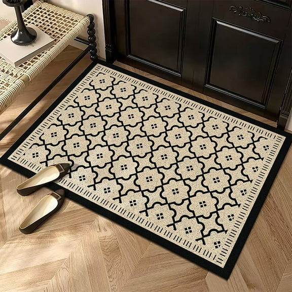 YIMWNYI Non-Slip Absorbent Door Mat, Machine Washable Indoor Entryway Rug, Dirt Trapper for Hallway, Garden, and Home