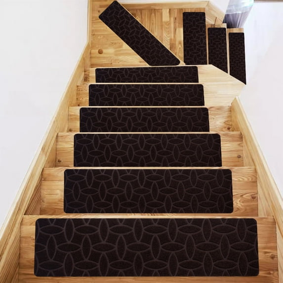 YIMWNYI Non-Slip Stair Treads Rug, Self-Adhesive Indoor Step Mats, Soft and Absorbent Carpet for Stairs, Easy to Clean and Install