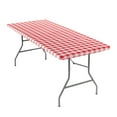 thumbnail image 1 of YIMWNYI Outdoor Picnic Tablecloth, Waterproof Vinyl Elastic Fitted Table Cover, Windproof Non-Slip Checkered Dining Table Protector, Reusable for Camping, Parties & Outdoor Events, 1 of 5
