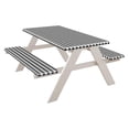 thumbnail image 1 of YIMWNYI Outdoor Waterproof Table Cover 3 Piece Set, Elastic Picnic Tablecloth with Flannel Back, Stain-Resistant, Scratch-Proof, Easy Clean Vinyl Cover for Patio, Garden, BBQ, Party, 1 of 5