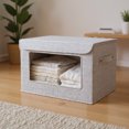 thumbnail image 1 of YIMWNYI PVC Front Window Visible Storage Box, Foldable Storage Organizer, Durable Polyester, Waterproof Toy and Clothing Storage, Non Woven Handles, Easy to Clean, Multi-Scene Use, 1 of 6