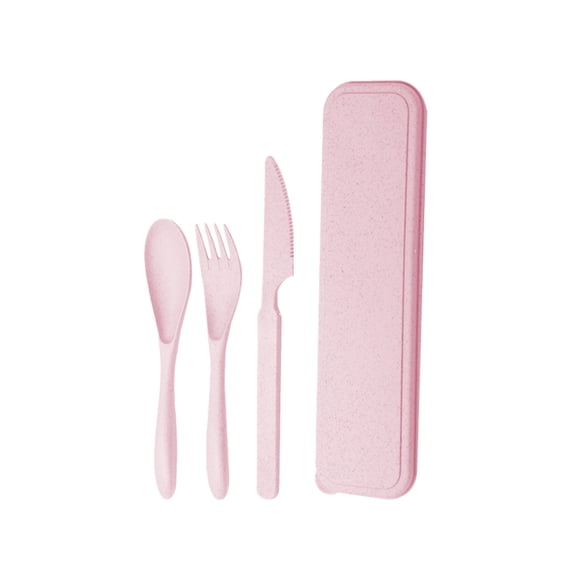 YIMWNYI Portable 3-Piece Knife Fork Spoon Cutlery Set with Case, Lightweight & Easy to Carry, Reusable & Easy to Clean, Ideal for Outdoor Travel, Camping, Hiking, Office, Picnic