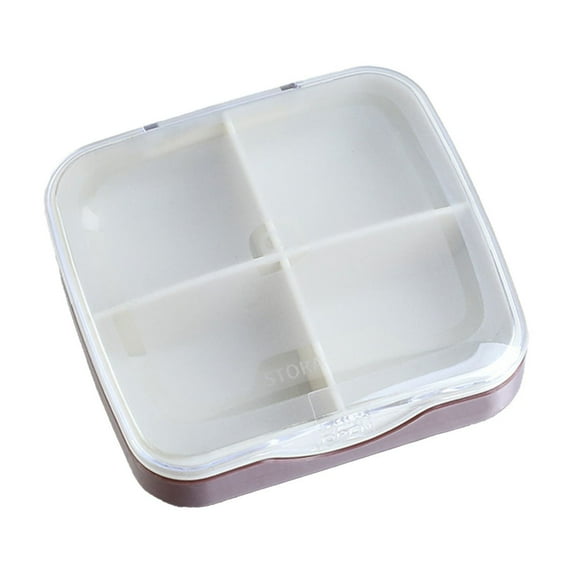 YIMWNYI Portable Medication Storage Box, 4 Compartment Pill Organizer, Moistureproof & Waterproof, Travel Friendly, Compact ABS Container for Tablets & Pills