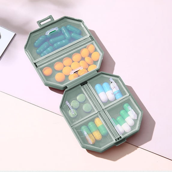 YIMWNYI Portable Plastic Storage Box Mini Travel Organizer, Six Space VC Classifier, Weekly Pill Organizer, Nutritional Supplement Container, Handy Vitamin Storage Solution