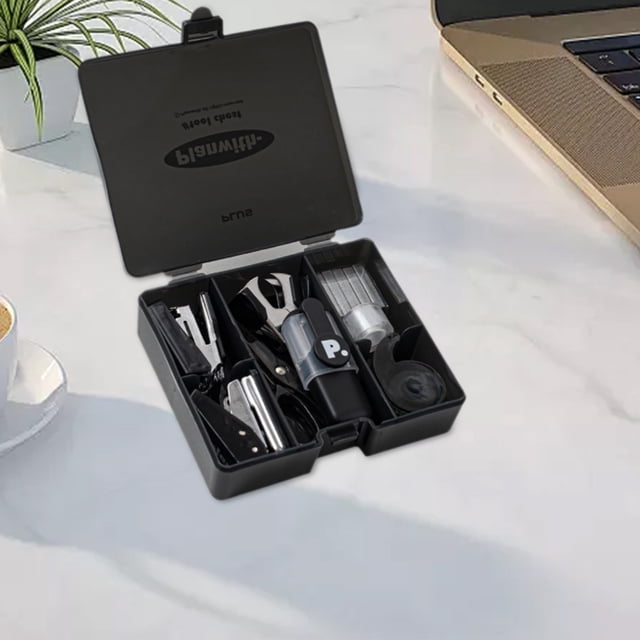 YIMWNYI Portable Punch Stapler Tool Box Set, Multi-functional Office Supplies Organizer, Durable Plastic for Professionals, Compact and Lightweight Storage for Stationery Essentials