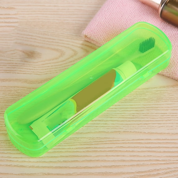 YIMWNYI Portable Toothbrush Case, Transparent Travel Holder, Durable Plastic Storage Box for Traveling, Cosmetic Organizer, Ideal for Camping and Gym Use