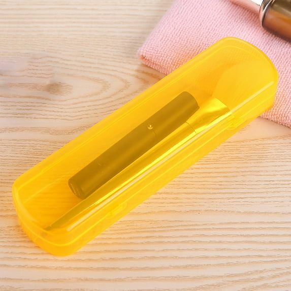 YIMWNYI Portable Toothbrush Case, Transparent Travel Holder, Durable Plastic Storage Box for Traveling, Cosmetic Organizer, Ideal for Camping and Gym Use