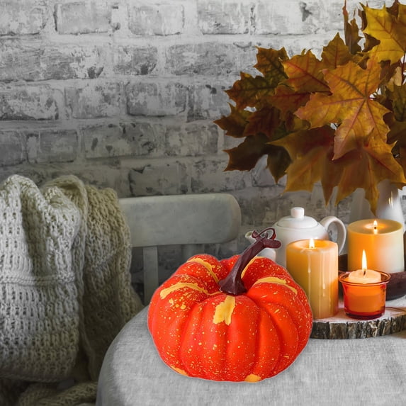 YIMWNYI Pumpkin Ornament, Festive Decoration, Halloween Thanksgiving Decor, Versatile Home Accent, Lightweight Reusable Fall Decor, Decorative Resin Pumpkin