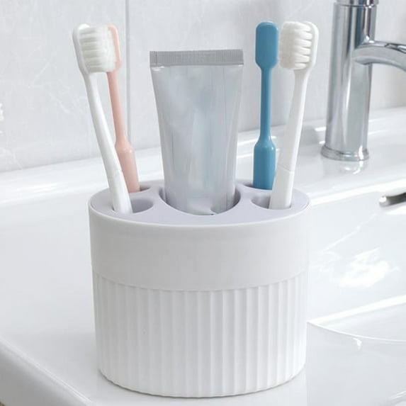 YIMWNYI Punch-Free Suction Toothbrush Holder, Multifunctional Suction Wire Organizer Rack with Toothpaste Storage for Bathroom, No Drilling Suction Toothbrush Holder, Easy to Clean