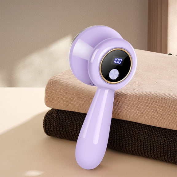 YIMWNYI Rechargeable Fabric Shaver with LED Digital Display - Efficient USB Clothes Lint Remover for Sweaters, Household Fuzz Ball Shaving Machine, Transparent Container & Auto Shutdown Feature