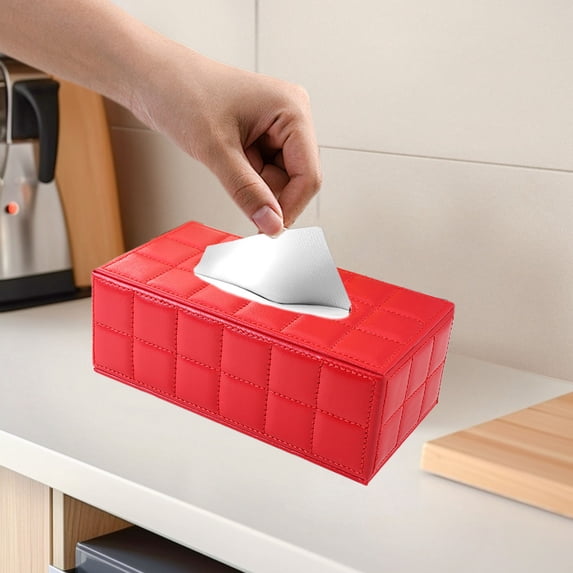 YIMWNYI Rectangular PU Leather Tissue Box Cover, Stylish Tissue Holder, Magnetic Bottom Design, Elegant Decor for Bathroom, Office, Car, Easy to Clean, Waterproof, Organized Tissue Storage