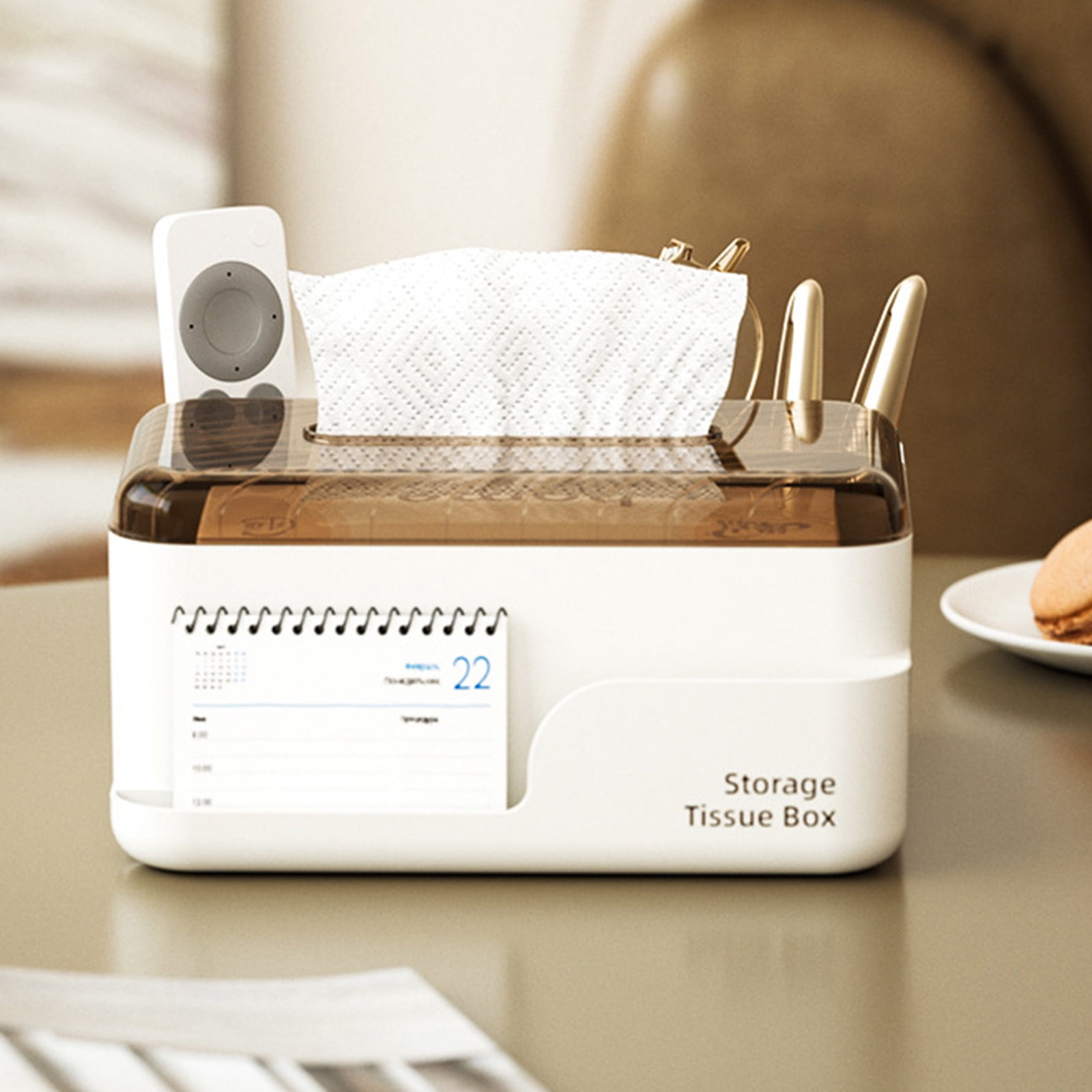 Rectangular Remote Storage YIMWNYI Rectangular Tissue Box with Storage Function, Multi-Function ...