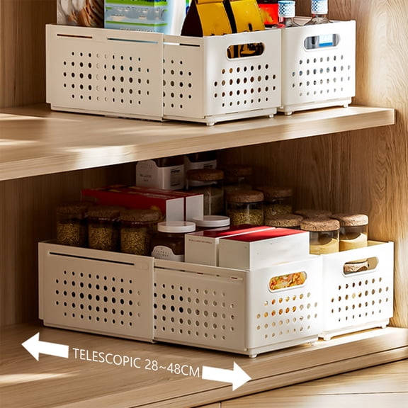 YIMWNYI Retractable Storage Box, Multi-Purpose Storage Solution, Stackable Organizer, Versatile Storage Bin, Easy to Assemble and Disassemble, Clutter-Free Home Storage