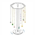 thumbnail image 1 of YIMWNYI Rotating Acrylic Necklace Organizer with Hooks, Clear Jewelry Stand for Necklaces, Chains, Pendants, Bracelets, and Rings, 360° Rotating Display Tree Rack, 1 of 7