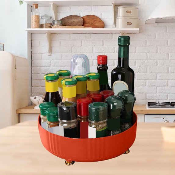 YIMWNYI Rotating Spice Rack, Multifunctional Storage Organizer, Kitchen Spice Holder, Easy Access Seasoning Shelf, Space-Saving Spice Organizer, Durable Plastic Design, Essential Kitchen Accessory