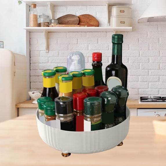 YIMWNYI Rotating Spice Rack, Multifunctional Storage Organizer, Kitchen Spice Holder, Easy Access Seasoning Shelf, Space-Saving Spice Organizer, Durable Plastic Design, Essential Kitchen Accessory