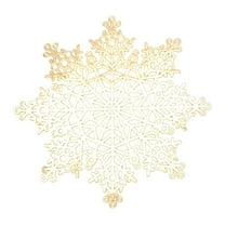 YIMWNYI Round Snowflake Placemats, Washable PVC Table Mats, Stain & Heat-Resistant Dining Table Decor for Weddings, Parties & Holidays