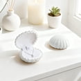 thumbnail image 1 of YIMWNYI SeaShell Shape Velvet Jewelry Box Showcase Organizer for Earring Ring Necklace, Elegant Jewelry Display, Flock Storage Case, Perfect Gift for Birthdays, Christmas, Wedding, 1 of 6