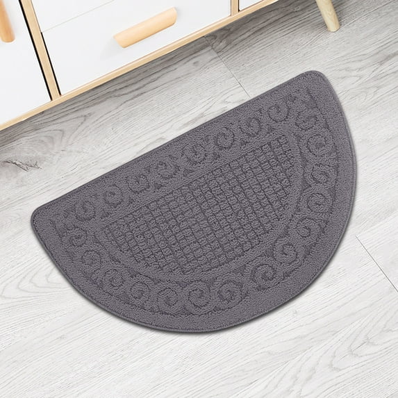 YIMWNYI Semicircular Non-slip Entrance Door Mat, Durable Polyester Outdoor Carpet, Easy to Clean Bathroom Foot Mat, Moisture-proof and Warm Household Rug