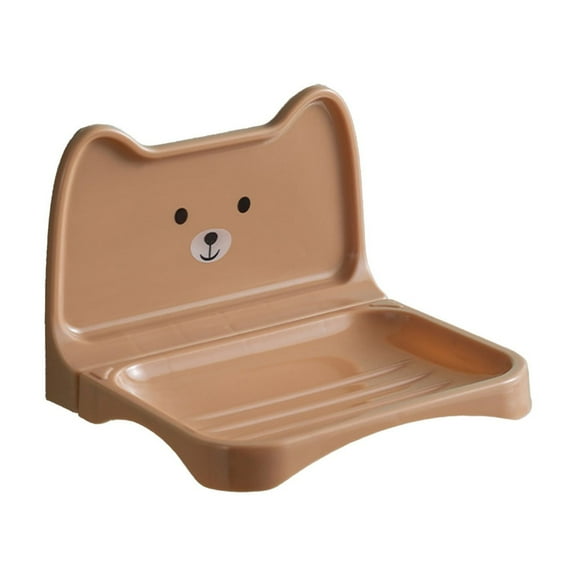 YIMWNYI Small Bear Soap Box Wall Mounted, No Water Accumulation & Drainage, Detachable Plastic Soap Rack for Bathroom, Kitchen, Laundry Room, Easy Installation with Adhesive Back