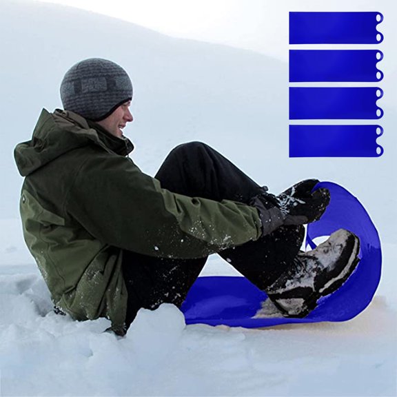 YIMWNYI Snow Carpet Sled Roll Up, Portable Snow Sledges with Handles, Lightweight Ski Board for Kids & Adults, Multicolor, 4-Piece Set