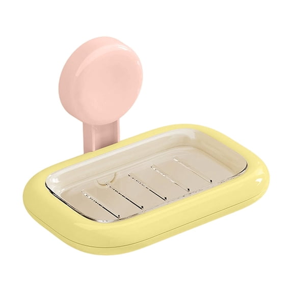 YIMWNYI Soap Holder Wall Mounted, Non-Slip Soap Dish with Drainage, Bathroom Storage Organizer, Suction Cup Soap Box, Compact Soap Saver for Sink Countertop Shower