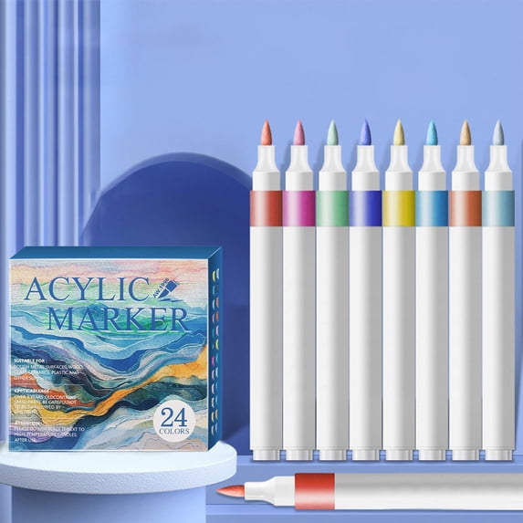 YIMWNYI Soft Tip Watercolor Pens, Acrylic Markers, Versatile Art Supplies, Bright Colors for Painting and Calligraphy, Water-Based Brush Pens for Canvas and Paper