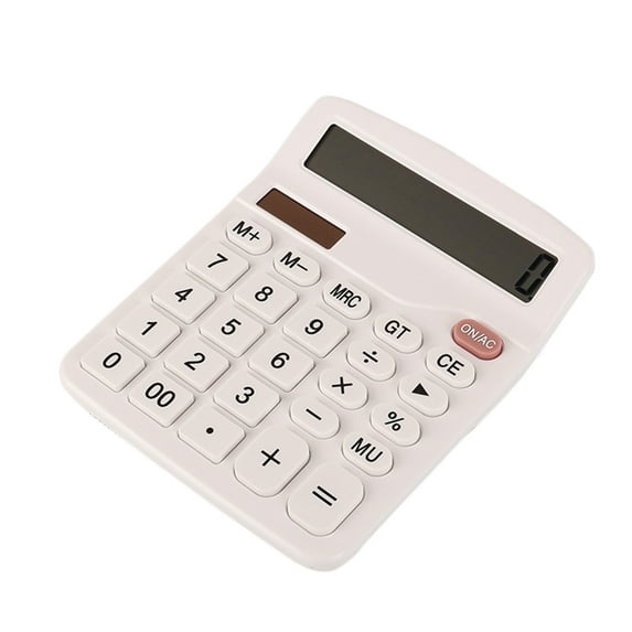 YIMWNYI Solar Powered Calculator with 12 Digits, Dual Power Supply (Solar & Battery), Ideal for Finance, Office, Accounting, Supermarket, Eco-Friendly, Clear Display, Compact Design