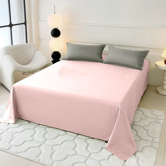 YIMWNYI Solid Color Bed Sheet, Skin-Friendly Polyester Sheet, Washable Fade-Resistant Bed Sheet, Right-Angle Design Sheet, Versatile Home Bed Sheet, Comfortable Breathable Sheet