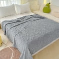 thumbnail image 1 of YIMWNYI Solid Color Winter Blanket, Soft Taffeta Jacquard Fleece Blanket for Office & Nap, Warm Multifunctional Throw Blanket for Bed, Couch, Holiday Gift, 59x39.37in, 1 of 6