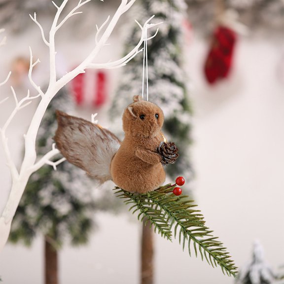 YIMWNYI Squirrels Pendant Decoration, Christmas Tree Ornaments, Hanging Decor for Home, Festive Indoor Christmas Accessories, Durable Cloth Festive Hanging Decoration, Seasonal Decor