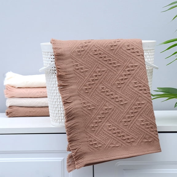 YIMWNYI Tassel Towel Soft Absorbent Bath Towel Wedding Gift Blanket Holiday Gift, Multipurpose Use, Lightweight Quick-Dry Fabric, Floral Tassel Design, Perfect for Home Gym Beach Spa