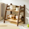 thumbnail image 1 of YIMWNYI Tea Coffee Bar Organizer Shelf, Double Layer Storage Rack, Wood Mug Rack, Versatile Kitchen Countertop Accessory, Stylish Home Decor, Multifunctional Desktop Organizer, 1 of 6