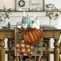 YIMWNYI Thanksgiving Tablecloth, Rectangular Turkey Pumpkin Table Cover, Washable Polyester Table Decor, Autumn Harvest Design for Parties, Holiday Celebrations, Festive Dining Experience