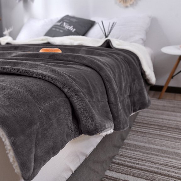 YIMWNYI Thickened Winter Solid Color Composite Lambswool Blanket, Soft Warm Cover, Cozy Plush Throw for Home Decor, Lightweight Portable Blanket, Multi-functional Sofa Shawl and Pillow Cover