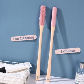 YIMWNYI Toe Cleaning Brush, Soft Rubber Foot Scrubber for Dead Skin & Keratin Removal, Precision Cleaning Between Toes, Ergonomic Handle, Compact & Portable for Daily Use or Travel, 2-Pack