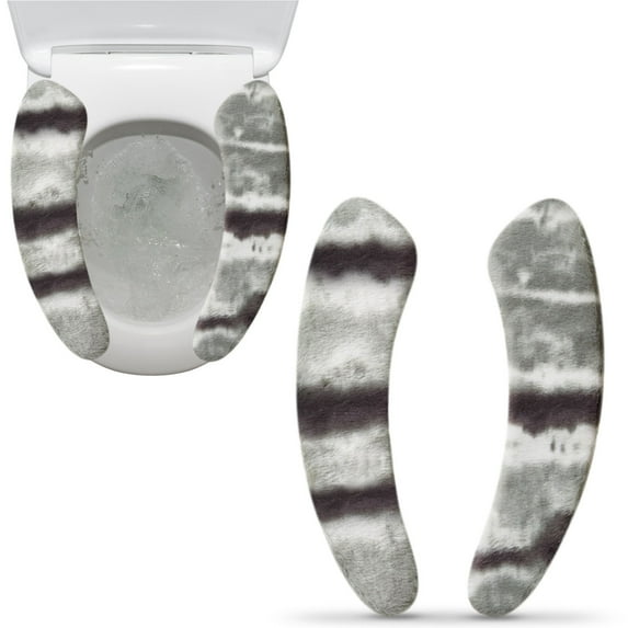 YIMWNYI Toilet Seat Cover Pads, Warm Self Adhesive Toilet Seat Cushion for Winter, Soft Cotton, Washable 1 Pair, Thick, Comfortable for Kids & Elderly