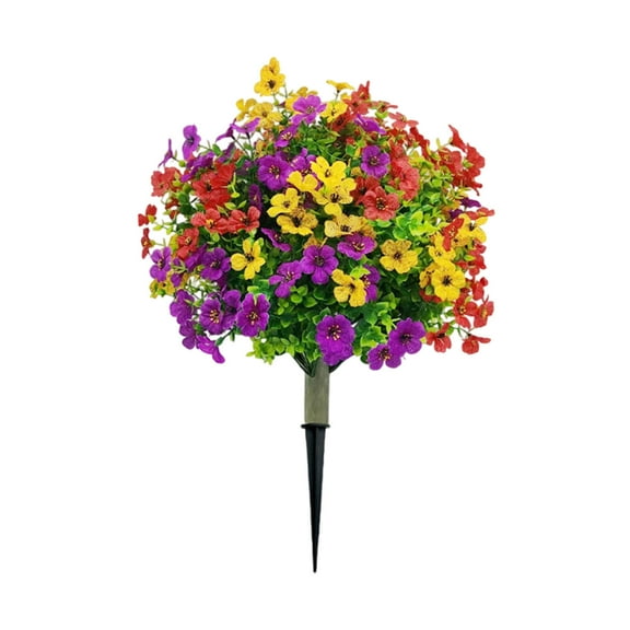 YIMWNYI Violet Eucalyptus Ground Plug Patio Decor, Artificial Greenery, Outdoor Home Decoration, No Maintenance Required, Perfect for Garden and Balcony, Realistic Fake Plants