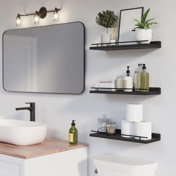 YIMWNYI Wall Shelf Floating Rack, Bathroom Kitchen Storage Organizer, Multifunctional Bookshelf, Modular Design for Home Decoration, Durable Wall Hanging Unit, Space-Saving Display Solution