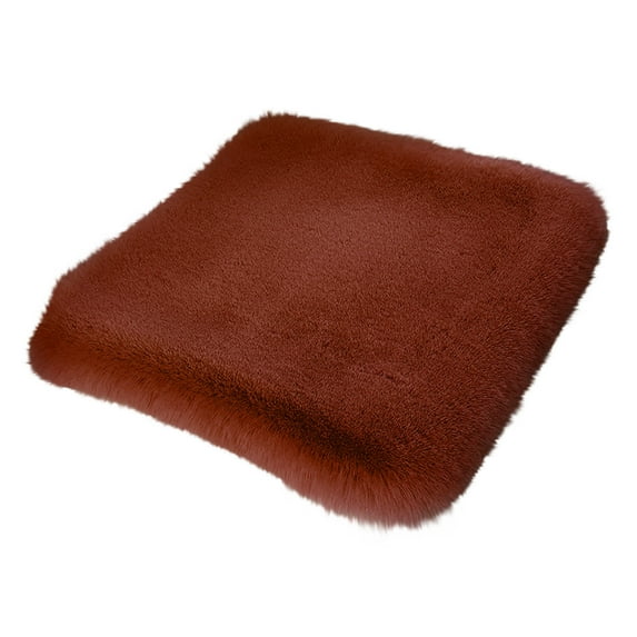 YIMWNYI Winter Plush Car Seat Cushion, Faux Rabbit Fur Warm Seat Cover, Thickened Single Seat Pad for Winter, Universal Fit, Non-Slip, with Fixed Buckles