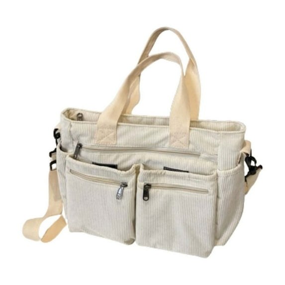 YIMWNYI Women's Large Capacity Corduroy Shoulder Bag, Multi-Compartment Handbag with Adjustable Strap, Zipper Pockets, Stylish and Practical Tote for Daily, Work, Shopping, Travel