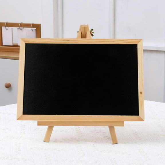 YIMWNYI Wooden Chalkboard Sign with Stand - Small Blackboard Writing Board for Students, Home Decoration & Crafts - Easy to Clean & Carry, Perfect for Educational Environments
