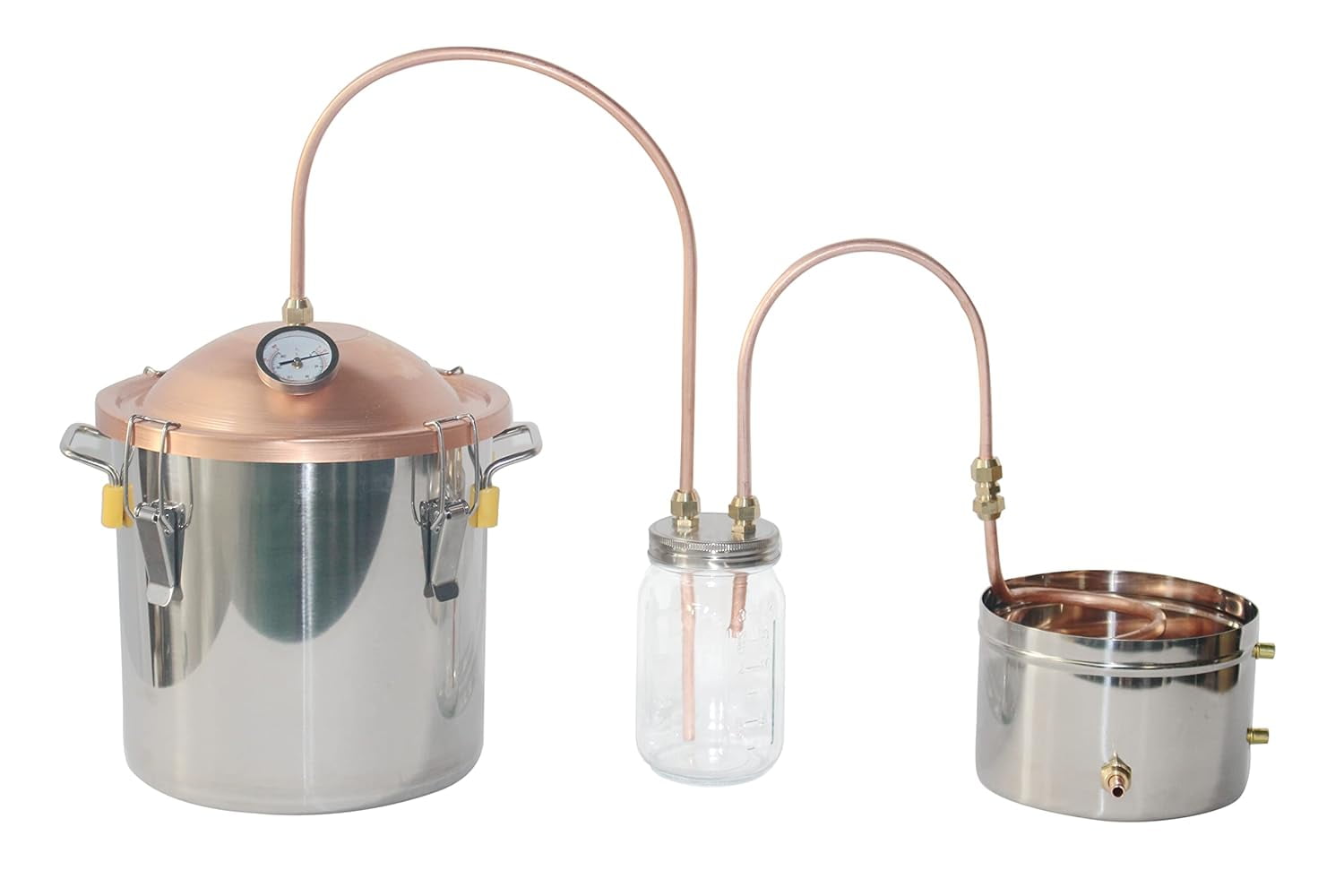 YINCHEN Water Distiller Copper Lid Pot Still with Thumper Keg Thump