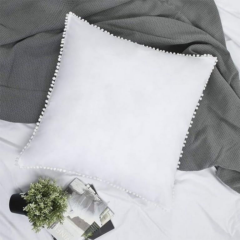 YINFUNG Pom Euro Sham Covers White European Sham 26x26 Set of 2 Pom Large Fringe Euro Pillowcase Boho Cute Pretty Ball Tassel Trimmed Girls 100 Cotton Walmart