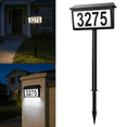 thumbnail image 1 of Yinghao Solar House Numbers Outdoor Waterproof LED Lighted Plaque, 3 Color Modes Ground-Plugged and Wall-Mounted Address Signs for Home, Yard, Garden, 1 of 10