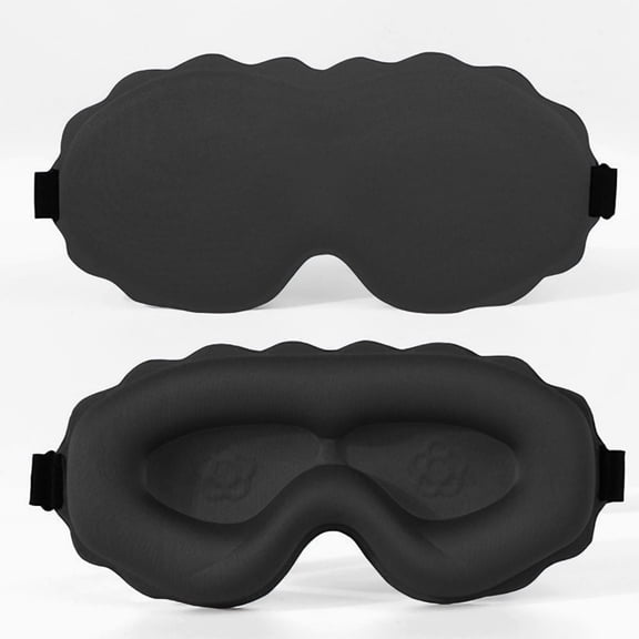 YINGLI 2-Pack 3D Contoured Sleep Mask, Zero-Pressure Memory Foam Eye Cover for Side Sleepers & Travel - Black