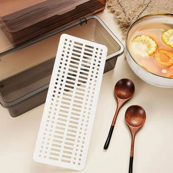 YINGSINK Dishwasher Basket Flatware Plastic Trays With Lid Cutlery Organizer Silverware Countertop Storage Containers