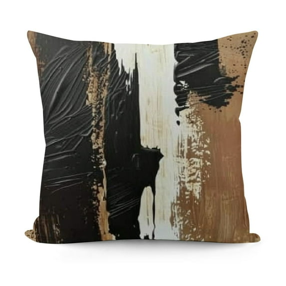 YINGXI Abstract Black Brown Art Pillow Covers Decorative Throw Pillowcase Square Couch Cushion Cover for Home Decor Sofa Living Room Bed Car Sofa 18x18in