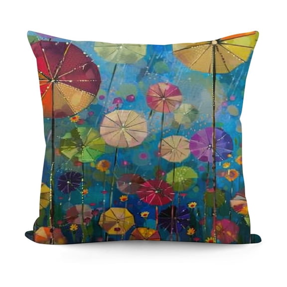 YINGXI Abstract Floral Watercolor Painting Throw Pillow Cover Colorful Spring Petal Flowers Farmhouse Cushion Case for Sofa Couch 22x22in